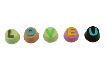 chocolate on white background