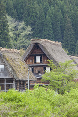 Plakat Traditional and Historical Japanese village Ogimachi - Shirakawa
