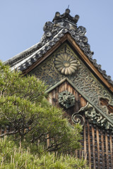 Naklejka premium Ninomaru Palace rooftop at Kyoto Nijo Castle in Kyoto, Japan.