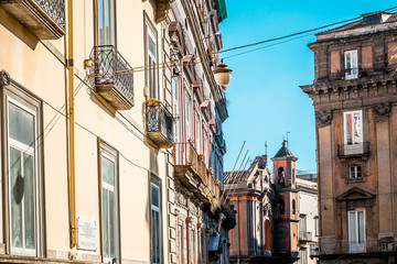 Fototapeta premium Street view of old town in Naples city