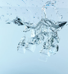 ice cubes in the water