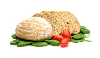 Bread tomatos and spinach