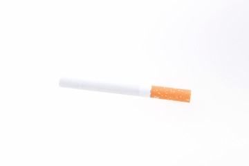 Dependence on tobacco smoking, cigarette on a white background,
