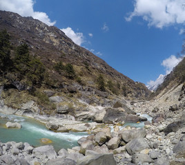A mountain river in Sagarmatha National Park, Npal