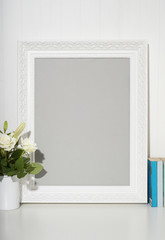White picture frame on desk