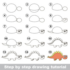 Stegosaurus. Drawing tutorial.