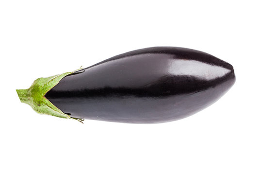 Fresh eggplant isolated on white background. Close up