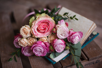 roses on a notebook