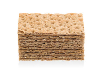 Stack of crackers (breakfast) isolated