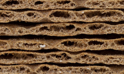 Stack of crackers (breakfast) isolated
