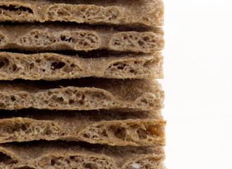 Stack of crackers (breakfast) isolated