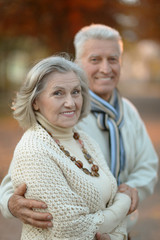 Senior couple in autumn park
