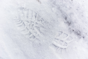 footprint in the snow