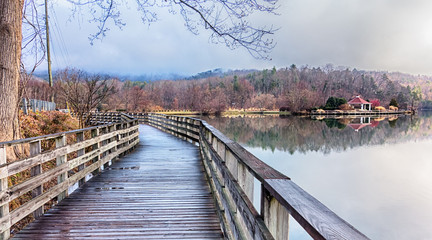 Fototapeta premium nature around lake lure chimney rock and broad river north carol