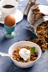Granola with apple and oatmeal