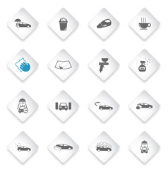 Car wash simply icons