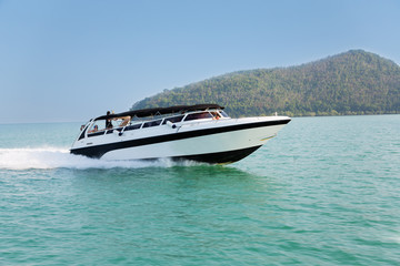 Cruise speed boat  in the Andaman Sea, Thailand