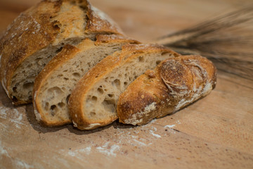 loaf of bread made ​​with freshly baked sourdough
