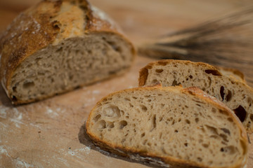 loaf of bread made ​​with freshly baked sourdough