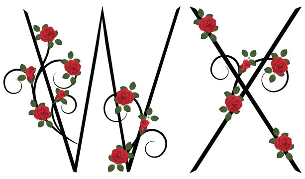 Initialen mit Rosen