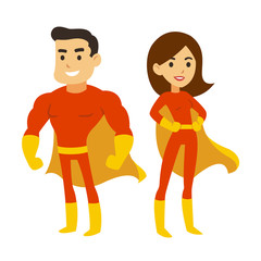 Superhero man and woman