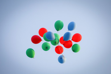 Colorful balloons in air