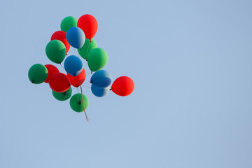 Colorful balloons in blue sky