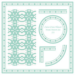 Vintage Frame Pattern Set 221 Curve Cross Flower