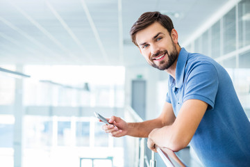 Concept for young businessman in modern office