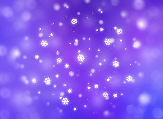Christmas violet background. The winter background, falling snow