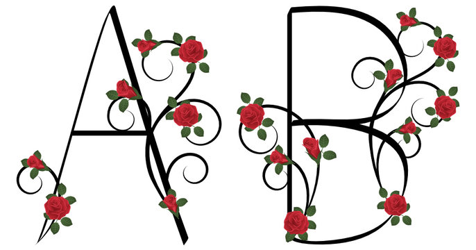 Initialen mit Rosen