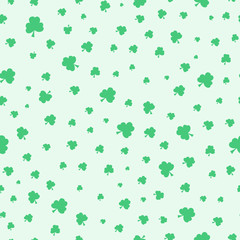 Fototapeta na wymiar Seamless green clover pattern background