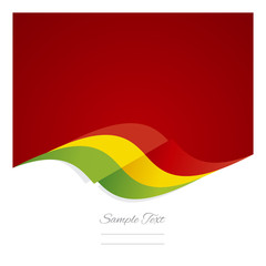 Abstract Bolivian flag ribbon red background