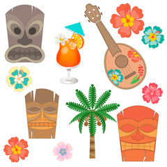 Set Hawaii simbols and accessories.