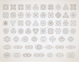 Vector set of vintage design elements and page decorations.