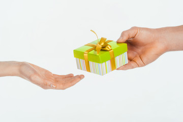 Nice photo of two hands with gift
