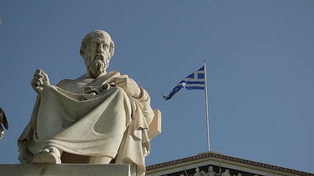 Marble Statue Scientist Plato