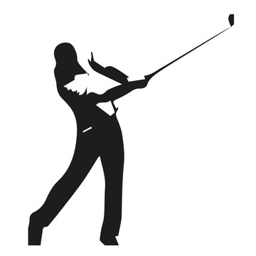 Golf player isolated illustration, vector silhouette