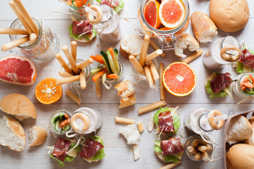 close up of stylish snack party cuisine