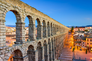 Segovia Spain Aqueduct - obrazy, fototapety, plakaty