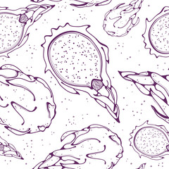 Pattern purple dragon fruit or pitaya or pitahaya line