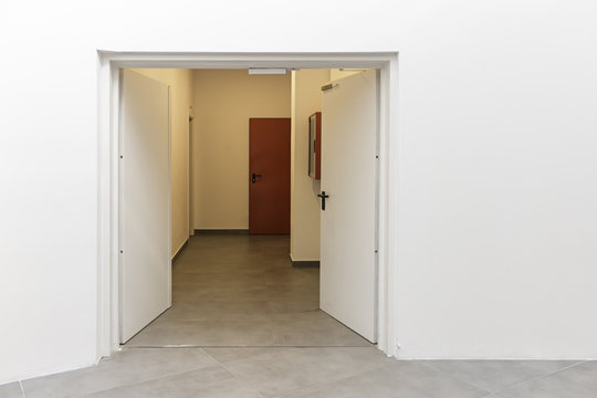 Empty corridor door