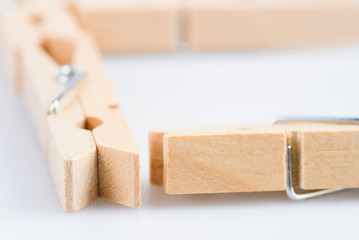 Closeup of Wooden Pins