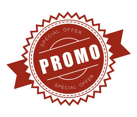 Sale stamp special offer sticker isolated red