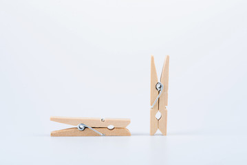 Two Wooden Clothes Pins