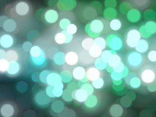 Bokeh light, shimmering blur spot lights on blue and green 
