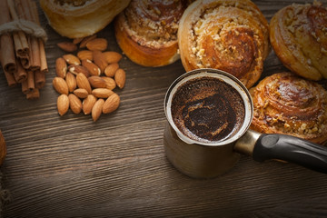 coffee and cinnamon rolls