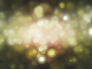 Bokeh light, shimmering blur spot lights on gold abstract