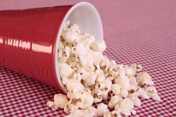 popcorn in a red cup