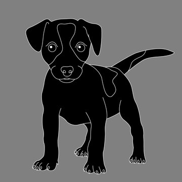 recommend clip art: fox terrier puppy dog silhouette isolated